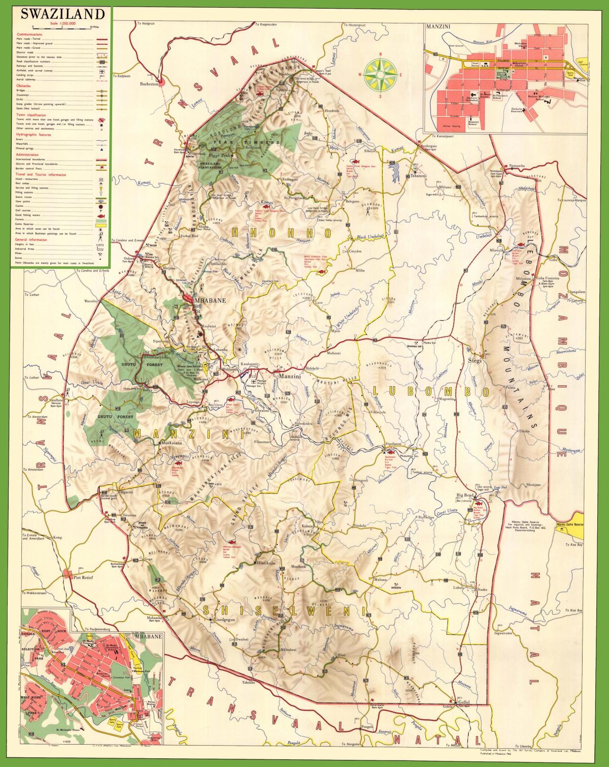 Mappa di Swaziland mappa